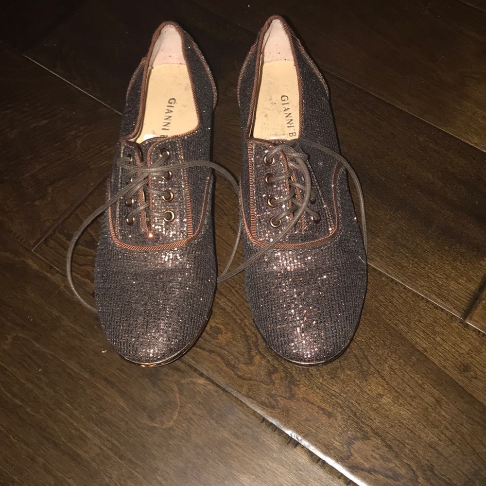 Brown sparkly shoes